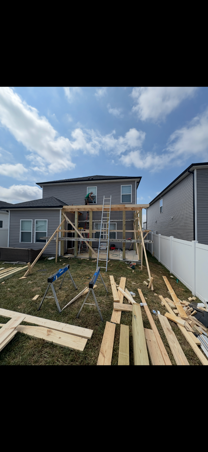 Screened porch framing in progress, Middle TN
