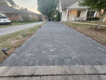 Paver driveway installation at a Franklin TN home